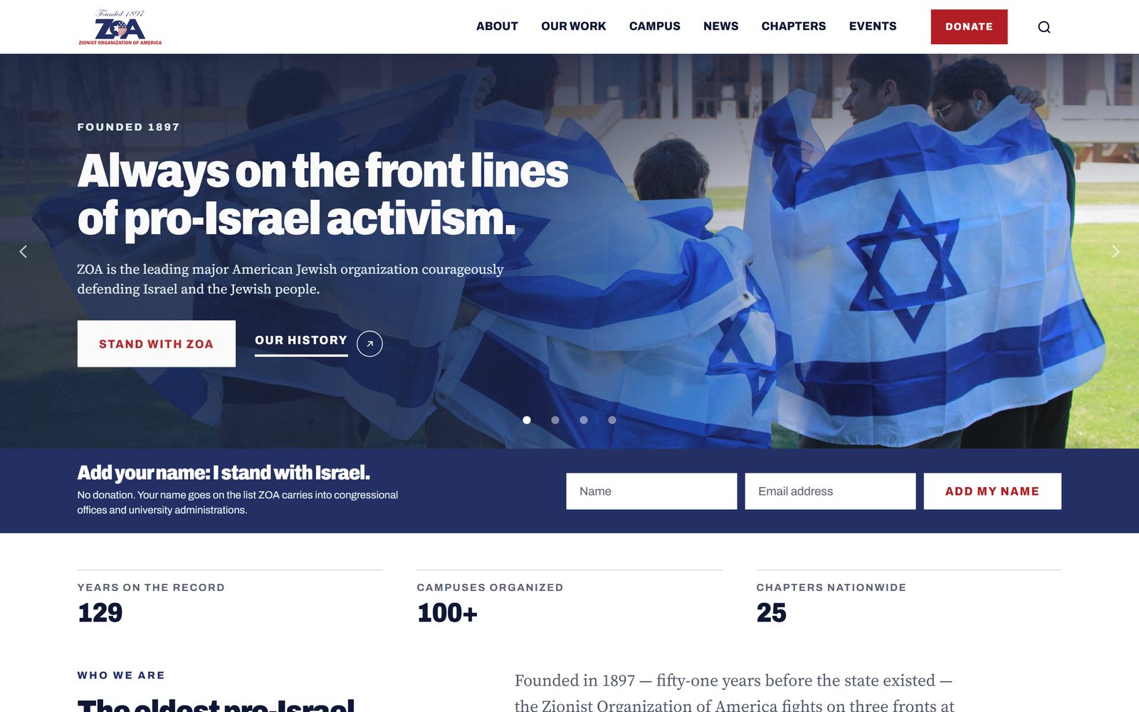 ZOA homepage redesign preview